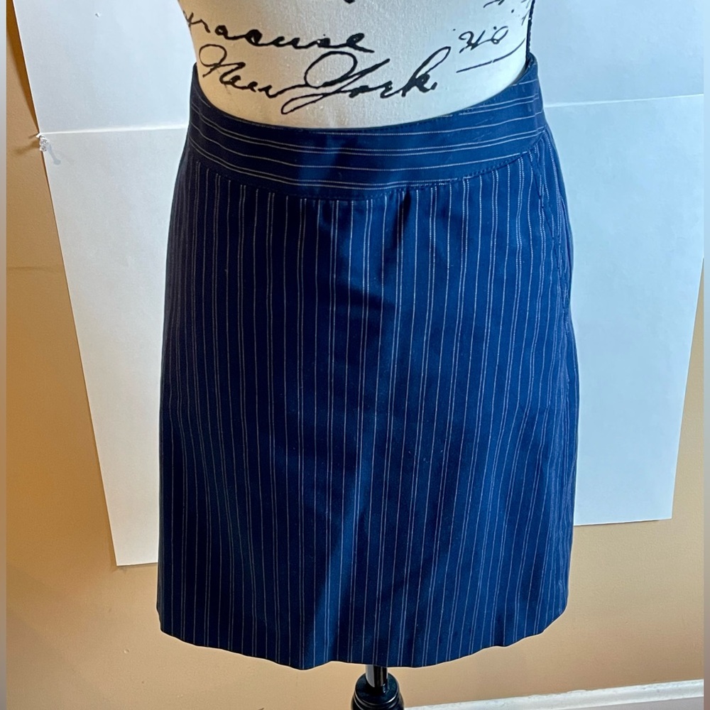 Navy Blue Pinstripe Skirt